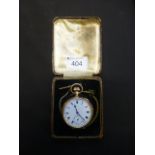 A gold plated pocket watch and chain in