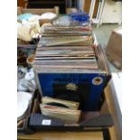A large box of assorted LPs, 78s and 45s
