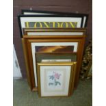 A selection of framed and glazed prints