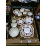 A tray of decorative tableware to includ