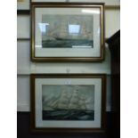 A pair of framed and glazed prints of sa