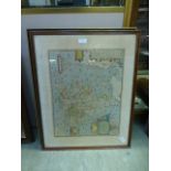 Two framed and glazed maps after Saxton