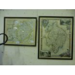 Two framed and glazed maps of Warwickshi