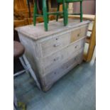 An early 20th century pine chest of two