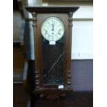 A mahogany cased drop-dial wall clock