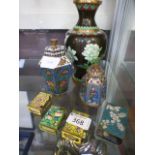 A collection of cloisonne enamel items t