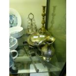 An assortment of silver plated and other