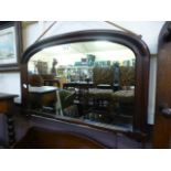 A Victorian mahogany framed over mantle