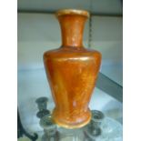 A Ruskin orange lustre glazed vase A/F