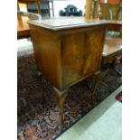 A reproduction burr walnut pot cupboard