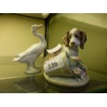 A Lladro figure of duck together with a