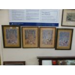 A set of four framed and glazed prints o