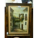 A framed and glazed oil of continental h