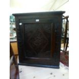 A period carved oak wall mounted corner