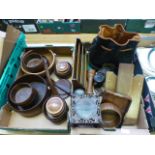Two trays of assorted wooden items, oper