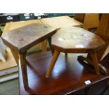 Two hand crafted stools