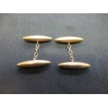 A pair of 9ct gold torpedo shaped cuffli