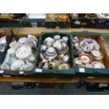 Three trays of ceramic ware to include c