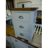 Portland White 3 Drawer Bedside (47.26/1