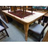 A waxed pine rectangular table