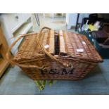 A wicker picnic basket from Fortnum and