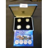 A four piece Bridges silver proof coin set by Royal mint