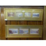 A display of seven watercolours to include lake and mountain scenes,