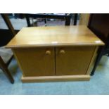 A modern oak low level cabinet