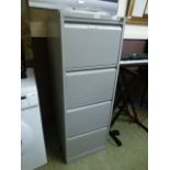A modern Bisley four drawer metal filing cabinet