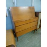 A mid-20th century teak bureau,