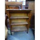 A bamboo and wicker open book case