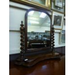 A Victorian mahogany toilet mirror,