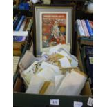 A tray containing assorted paper ephemera,