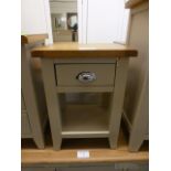 An oak topped grey based bedside cabinet A/F (4.