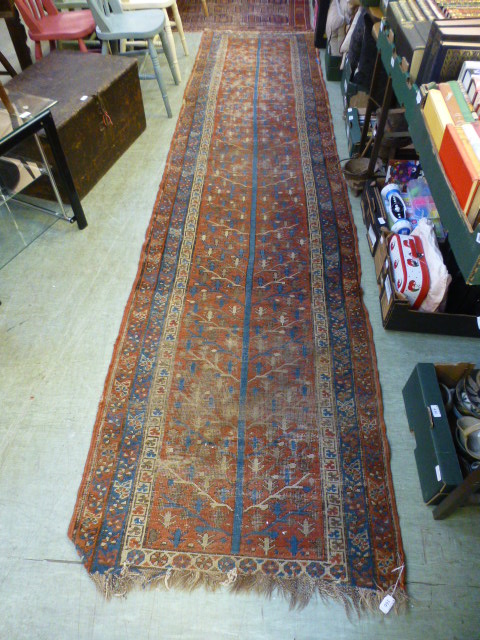 A handwoven Turkish runner,