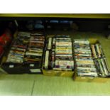 Three trays of DVDs