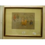 A framed and glazed limited edition print on a horse racing theme