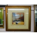 A gilt framed and glazed abstract artwork