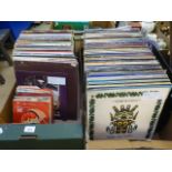 Two trays of LPs and 45 rpm records by various artists