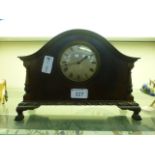 A late 19th century mahogany cased mantle clock