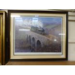 A framed and glazed limited edition print of a steam locomotive 'The Severn Forty Nine',