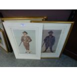 Three framed and glazed 'Spy' prints of hunters,