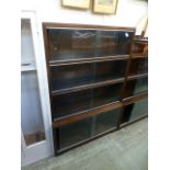 A four section Minty bookcase