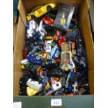 A tray of diecast toys etc.