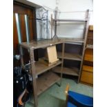 Two metalwork shelving units