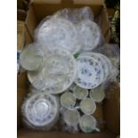 A tray containing a part ridge way dinner set to include bowls, plates, cups etc.