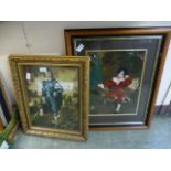 Two framed and glazed needleworks of boys