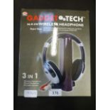 A boxed gadget tech wireless headphone set