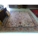 A large Persian style rug,