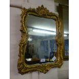 An ornate gilt framed wall mirror